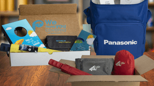 Branded merchandise in boxes